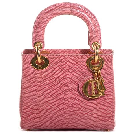 lady dior pink with dior|mini Lady Dior lizard bag.